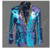 S-5XL 2017 New tide jacket Men nightclub bar paillette suit dj host Sequins Blazers coat singer stage costume plus size clothes