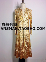 S-5XL 2017 NEW Men's slim Male DJ singer bigbang GD Golden color embroidery long umbrella coat Men plus size costumes clothing