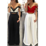 S-3XL Women Wide Leg Pants 2017 Fashion High Elastic Waist Party Pant Pantalones Mujer Casual Trousers Loose Long Harem Pants