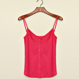 S-3XL Women Sexy Solid Tank Top Fashion Sleeveless V Neck Chiffion Loose Caimisole Tank Top Ladies Plus Size Vest Camisole Tank