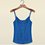 S-3XL Women Sexy Solid Tank Top Fashion Sleeveless V Neck Chiffion Loose Caimisole Tank Top Ladies Plus Size Vest Camisole Tank
