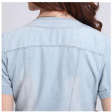 S-3XL 2017 Ladies Short Sleeve Denim Jackets Summer Plus Size Outwear Cropped Denim Jackets Women Jeans Coats Female Jackets