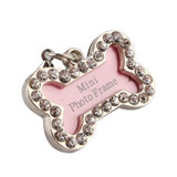 S Size Dog Name Tags And Collars Stainless Steel Cat ID Tags Personalized Bone Shaped Dog Tag Pink Dogs Pet Supplies