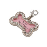 S Size Dog Name Tags And Collars Stainless Steel Cat ID Tags Personalized Bone Shaped Dog Tag Pink Dogs Pet Supplies