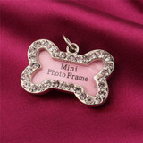 S Size Dog Name Tags And Collars Stainless Steel Cat ID Tags Personalized Bone Shaped Dog Tag Pink Dogs Pet Supplies