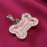 S Size Dog Name Tags And Collars Stainless Steel Cat ID Tags Personalized Bone Shaped Dog Tag Pink Dogs Pet Supplies