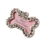 S Size Dog Name Tags And Collars Stainless Steel Cat ID Tags Personalized Bone Shaped Dog Tag Pink Dogs Pet Supplies