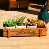 Retro Wooden Square Storage box groceries Desktop Wood Succulents Bonsai Box Home Office Desk Sundries container 22.7*10*4.8CM