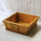 Retro wooden home/office desktop storage box multifunctional sundries box flowerpot