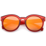 Retro Round Translucent Mirrored Lens Sunglasses C255