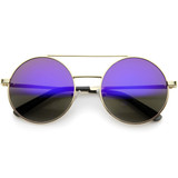 Retro Round Metal Mirrored Lens Sunglasses A232