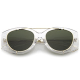 Retro Modern Translucent Round Aviator Sunglasses C328