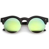 Retro Modern Round Horned Rim Half Frame Sunglasses A752