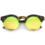 Retro Modern Round Horned Rim Half Frame Sunglasses A752