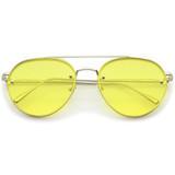 Retro Modern Rimless Flat Color Lens Aviator Sunglasses A826