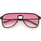 Retro Modern Futuristic Rimless Shield Aviator Sunglasses C541