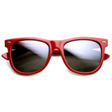 Retro Large Mirrored Lens Horned Rim Sunglasses 9155