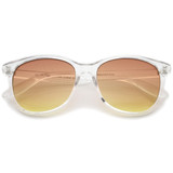Retro Horned Rim Gradient Flat Lens Sunglasses A461