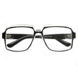 Retro Hipster Street Wear Clear Lens Block Glasses 8720