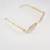 Retro Carter Sunglasses Round Glasses Frame Wood Eyeglasses Carter Glasses Men Sunglasses for Men Gold Frame Eyewear Accessories