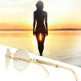 Retro Carter Sunglasses Round Glasses Frame Wood Eyeglasses Carter Glasses Men Sunglasses for Men Gold Frame Eyewear Accessories