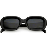 Retro Bold Deep Inset Rectangle Flat Lens Sunglasses C525