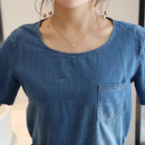 2017 Summer New Style Plus Size Women's Clothing, Ladies Lace Up Casual Short Sleeves Denim Dress, Vintage Elegant Jeans Dresses