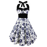 2017 Summer New S-5XL Plus Size Dress Women Punk Strapless Halter Party Dresses Bowknot Self Gothic Vestidos Clothing Swing