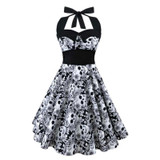 2017 Summer New S-5XL Plus Size Dress Women Punk Strapless Halter Party Dresses Bowknot Self Gothic Vestidos Clothing Swing
