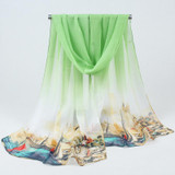 2017 Summer New arrival Fashion Chiffon scarves Print Gradient colors georgette female silk scarves FZ046