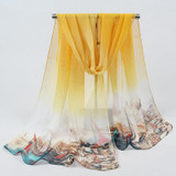 2017 Summer New arrival Fashion Chiffon scarves Print Gradient colors georgette female silk scarves FZ046