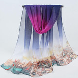 2017 Summer New arrival Fashion Chiffon scarves Print Gradient colors georgette female silk scarves FZ046