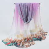 2017 Summer New arrival Fashion Chiffon scarves Print Gradient colors georgette female silk scarves FZ046