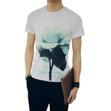 2017 Summer Mens Casual White Peony 3D T Shirt homme Brand New Fashion Hip Hop Streetwear O Neck Tee Shirts camisetas Tops F1