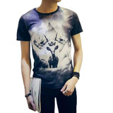 2017 Summer Mens Casual White Peony 3D T Shirt homme Brand New Fashion Hip Hop Streetwear O Neck Tee Shirts camisetas Tops F1