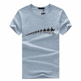 2017 summer men's short sleeve t-shirt new people a camel animal print men's cotton shirt with short sleeves