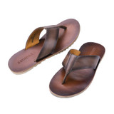 2017 Summer Men's Genuine Leather Flip Flops Slippers For men Beach Slippers Real Leather Handmade Shoes Man Flip Flops T07