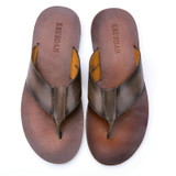 2017 Summer Men's Genuine Leather Flip Flops Slippers For men Beach Slippers Real Leather Handmade Shoes Man Flip Flops T07