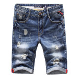 2017 Summer Men's Fashion Hole Decoration Denim Shorts High Quality Goods Men's Blue Casual Beach Shorts Male Jeans Shorts Hot