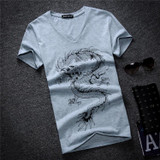 2017 Summer Men T Shirt Casual Cotton Tee Shirt Men Short Sleeve Slim Fit T-shirt Men V-neck Tees Plus Size S-5xl Free Shipping