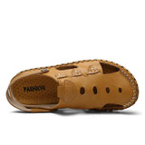 2017 Summer Men Sandals Outdoor Flats Sandals Leisure Cowhide Leather Mens Beach Sandals Fashion Male Summer Shoes