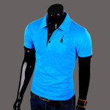 2017 Summer Men Casual T-Shirts Tops Tee V Neck Solid Slim Fit Short-sleeve T-shirt Breathable T Shirt