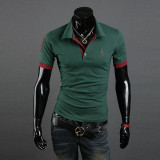 2017 Summer Men Casual T-Shirts Tops Tee V Neck Solid Slim Fit Short-sleeve T-shirt Breathable T Shirt
