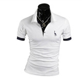 2017 Summer Men Casual T-Shirts Tops Tee V Neck Solid Slim Fit Short-sleeve T-shirt Breathable T Shirt