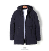 2017 New Men Winter Hooded Jackets Mens Warm Medium Long Coats Plus Size 3XL Fashion Snow Thick Parkas Man High Quality H9640