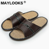 2017 new men summer anti-skid sheepskin slippers indoor home wood floor cooler slippers home summer slippers tb010