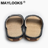 2017 new men summer anti-skid sheepskin slippers indoor home wood floor cooler slippers home summer slippers tb010