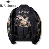2017 New Men Jacket Dragon Harajuku Coat Embroidery Jacket Men Pilots MA1 Jacket Men Casual Outwear