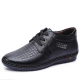2017 new men casual leather shoes height increasing 5cm genuine leather soft and comfortable male shoes black brown freeshipping