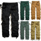 2017 New Men Cargo Pants Army Green Big Pockets Mens Casual Trousers Male Autumn Winter Military Pants High Quality Cotton 32-40